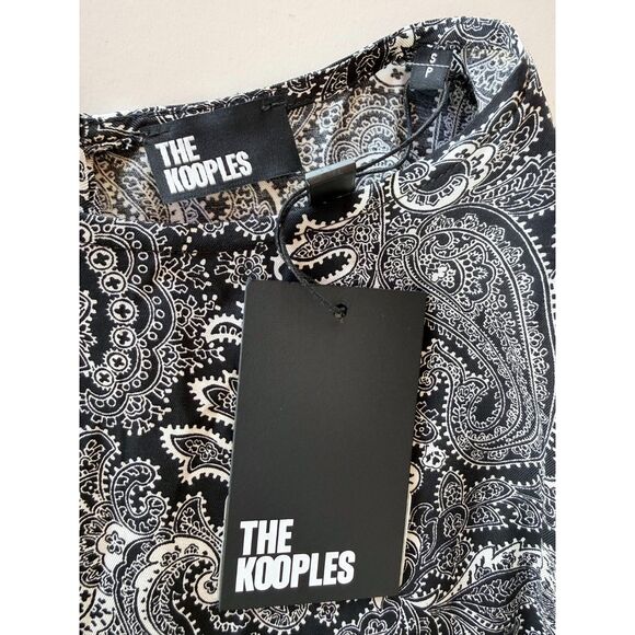 NEW The Kooples Women's Paisley Print Belted Mini Dress in Black Size 1 (US4) - Picture 10 of 16